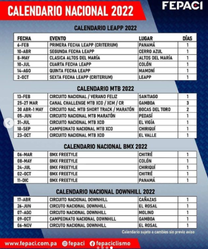 calendario-de-leapp-bmx-freestyle-downhill-2022